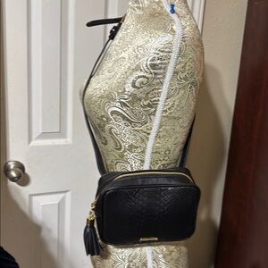 Gigi New York Kylie python embossed leather bag with tassel. NWOT.